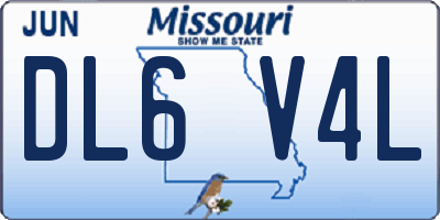 MO license plate DL6V4L