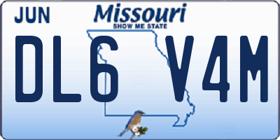 MO license plate DL6V4M