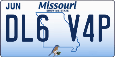MO license plate DL6V4P