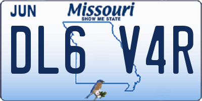 MO license plate DL6V4R