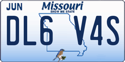 MO license plate DL6V4S