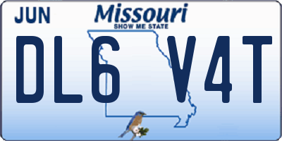 MO license plate DL6V4T