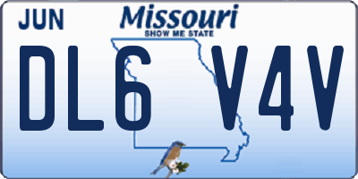 MO license plate DL6V4V