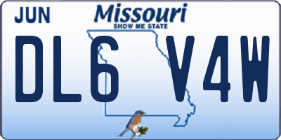MO license plate DL6V4W