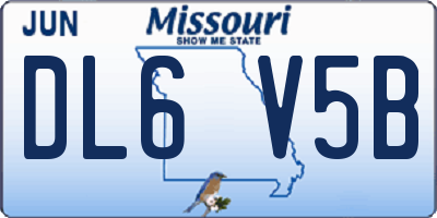 MO license plate DL6V5B