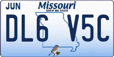 MO license plate DL6V5C