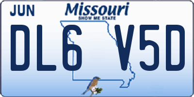 MO license plate DL6V5D
