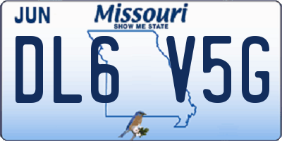 MO license plate DL6V5G