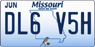 MO license plate DL6V5H