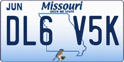 MO license plate DL6V5K