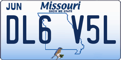 MO license plate DL6V5L