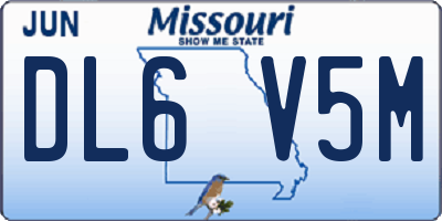 MO license plate DL6V5M