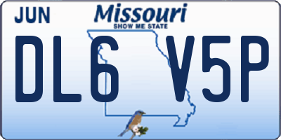 MO license plate DL6V5P