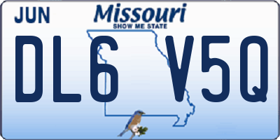 MO license plate DL6V5Q