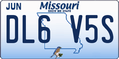 MO license plate DL6V5S