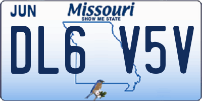 MO license plate DL6V5V