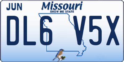 MO license plate DL6V5X