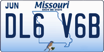 MO license plate DL6V6B
