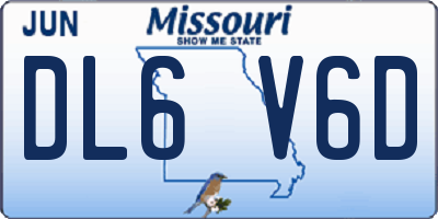 MO license plate DL6V6D