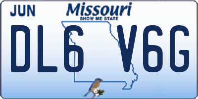 MO license plate DL6V6G