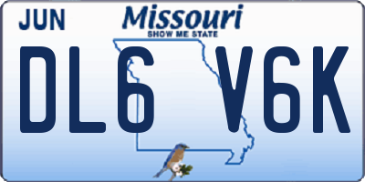 MO license plate DL6V6K