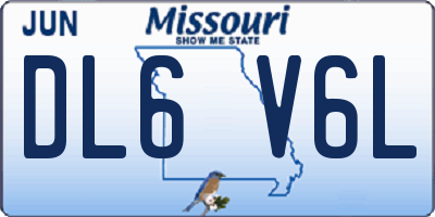 MO license plate DL6V6L
