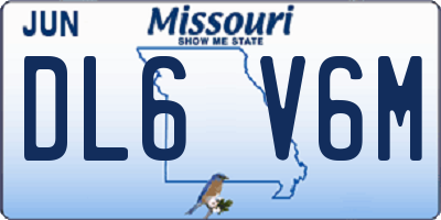 MO license plate DL6V6M