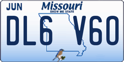 MO license plate DL6V6O