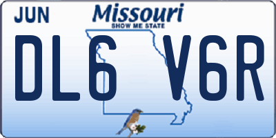 MO license plate DL6V6R