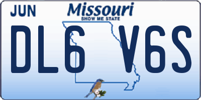 MO license plate DL6V6S