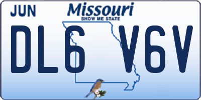 MO license plate DL6V6V