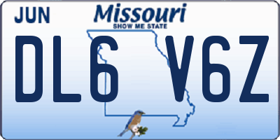 MO license plate DL6V6Z