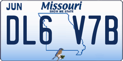 MO license plate DL6V7B