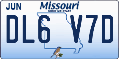MO license plate DL6V7D