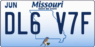 MO license plate DL6V7F
