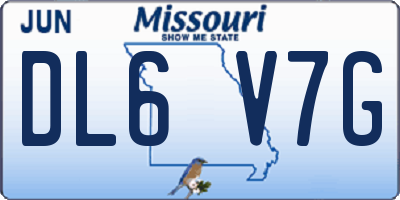 MO license plate DL6V7G
