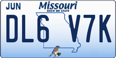 MO license plate DL6V7K