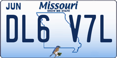 MO license plate DL6V7L