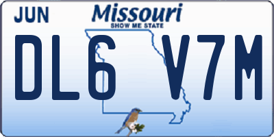 MO license plate DL6V7M