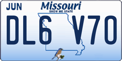 MO license plate DL6V7O