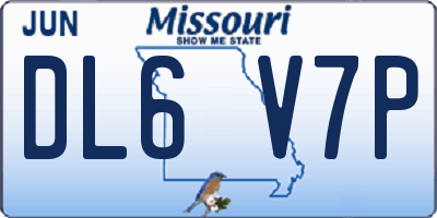 MO license plate DL6V7P