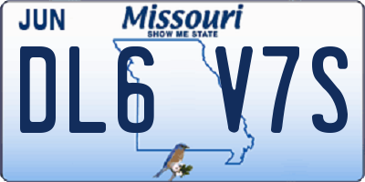 MO license plate DL6V7S