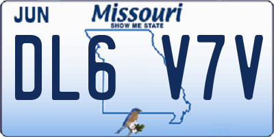 MO license plate DL6V7V