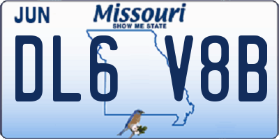 MO license plate DL6V8B