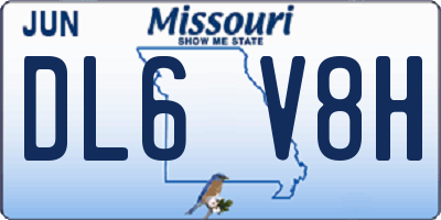 MO license plate DL6V8H