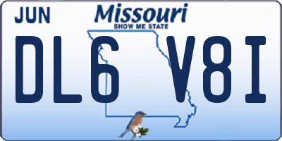 MO license plate DL6V8I