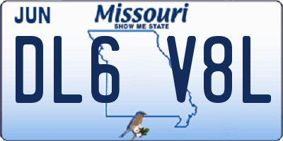 MO license plate DL6V8L