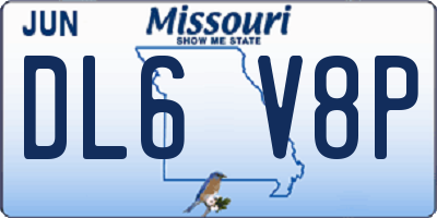 MO license plate DL6V8P