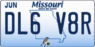 MO license plate DL6V8R