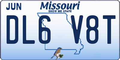 MO license plate DL6V8T